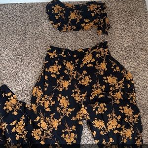 Floral pants and tube top set